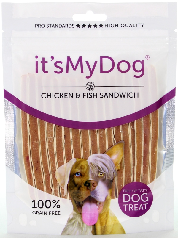 It's My Dog Chicken & Fish Sandwich Grain Free - ленти пиле и риба, 85 г