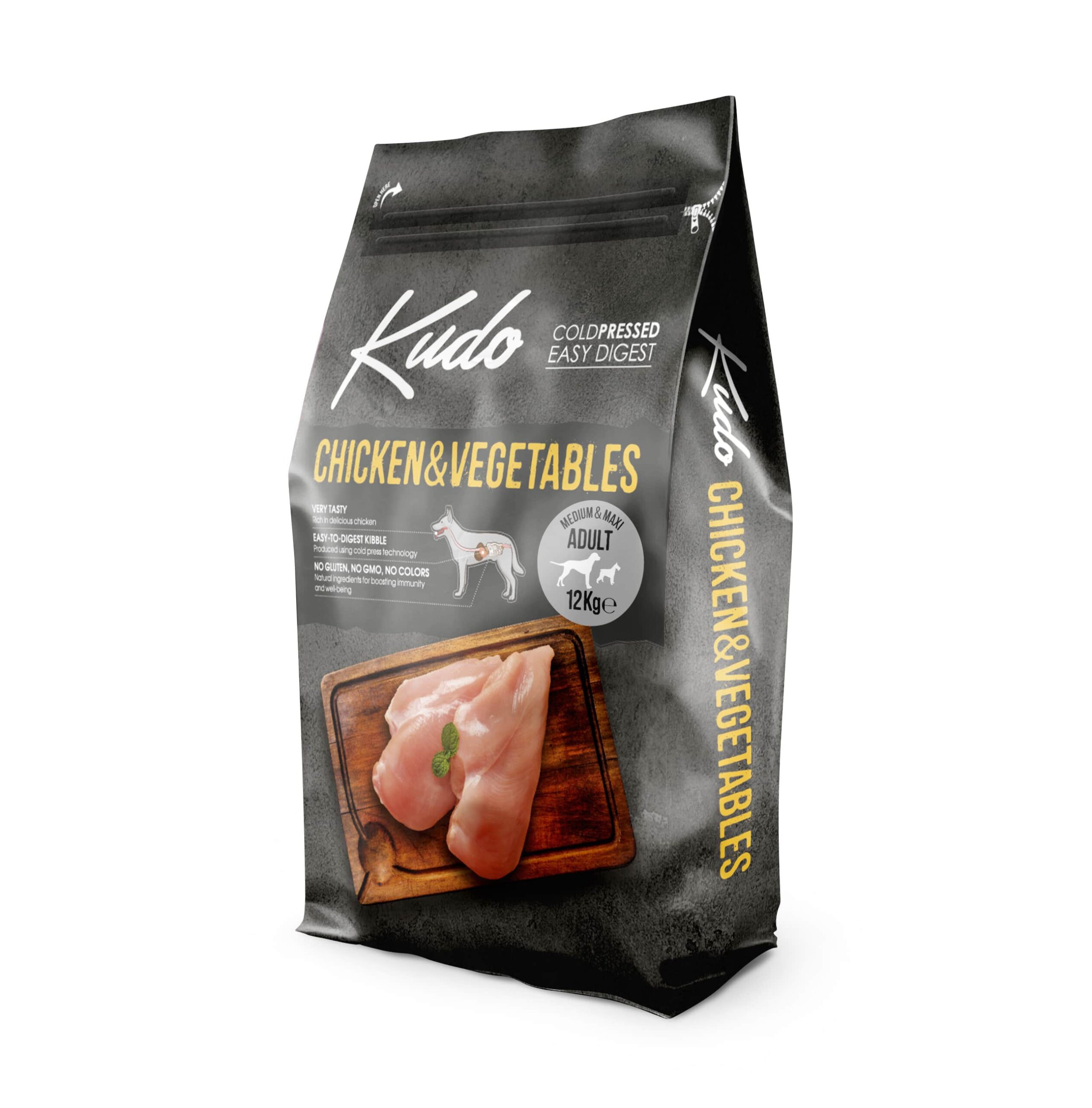 Kudo Low Grain Chicken / Vegetables Adult 12 Kg - за всички породи над 1 год.