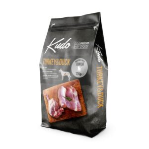 Kudo Low Grain Turkey/Duck Medium-Maxi Junior 12 Kg - средни/едри породи до 1 год
