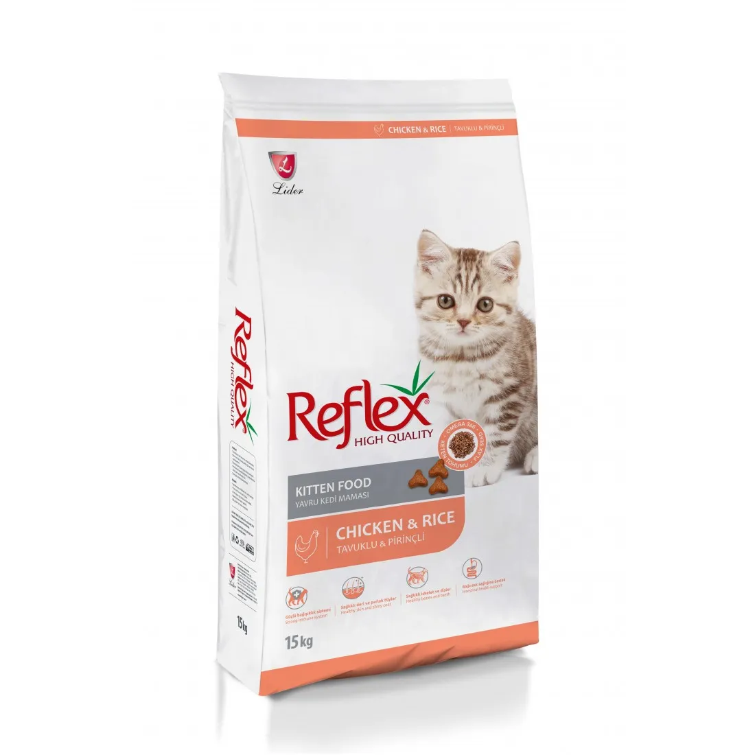 Reflex Kitten - Пълноценна храна за подрастващи котки от всички породи с пилешко месо 15 кг