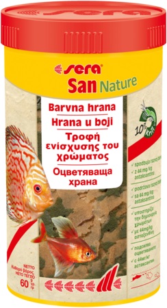 sera San Nature 12 гр - натурална храна за оцветяване на всички рибки
