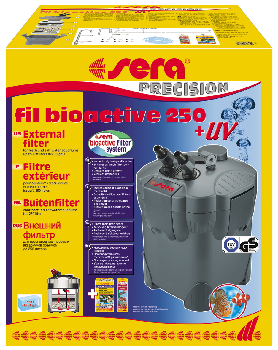 sera външен филтър sera fil Bioactive 250 + UV - 750 л/ч за аквариуми до 250 л