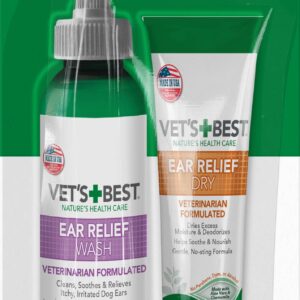 Vet's Best Ear Relief Kit комплект за почистване на уши куче, 236 мл