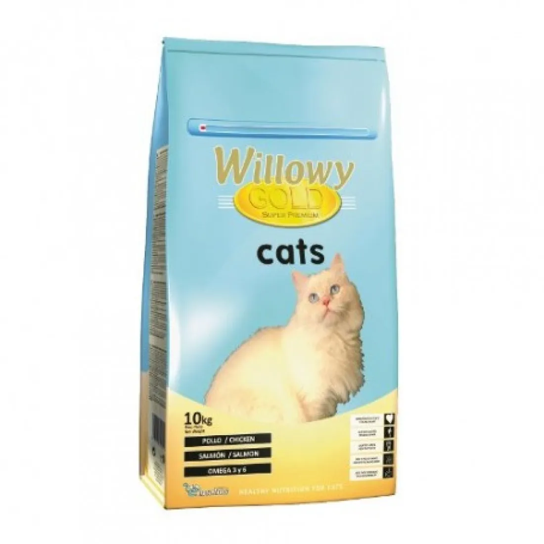 Willowy Gold Adult Cat - Пълноценна храна за израснали котки с пилешко и сьомга 10 кг