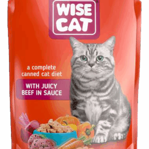 WISE CAT пауч за котки парченца говеждо в сос 24х100 г