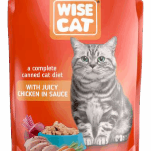 WISE CAT пауч за котки парченца пиле в сос 24х100 г