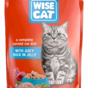 WISE CAT пауч за котки парченца патешко в сос 24х100 г