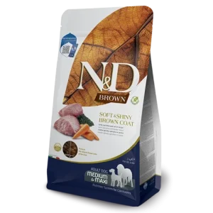 N&D BROWN DOG SPIRULINA MED/MAXI AD 7 kg- кафяво куче ,с агне и моркови