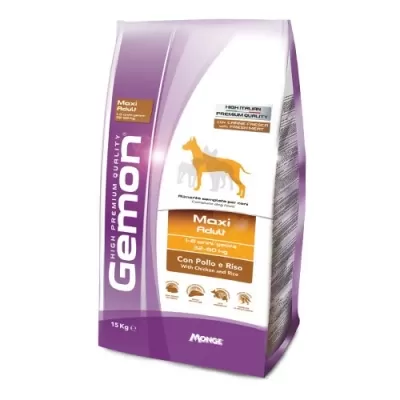 GEMON DOG MAXI ADULT 15KG-ПИЛЕ И ОРИЗ /КУЧЕ/