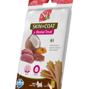 TREAT ND QUINOA DOG SKIN COAT VENISON ADULT MINI 60g - лакомство
