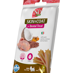 TREAT ND QUINOA DOG SKIN COAT QUAIL ADULT MINI 60g - лакомство