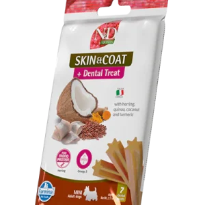 TREAT ND QUINOA DOG SKIN COAT HERRING ADULT MINI 60g- лакомство