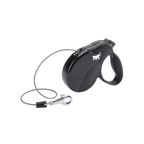 AMIGO S COR.BLACK-BLACK - автом.повод,въже 5м/мах15кг
