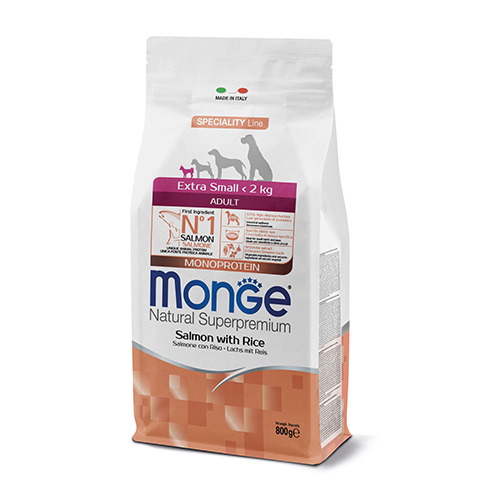 1457 MONO DOG ADULT EXTRA Small SALMON 0.8KG - със СЬОМГА за МИНИ КУЧЕТА