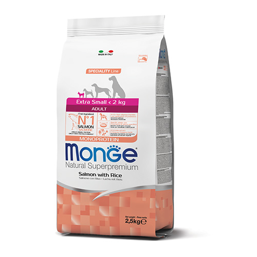1464 MONO DOG ADULT EXTRA Small SALMON 2.5KG - със СЬОМГА за КУЧЕТА