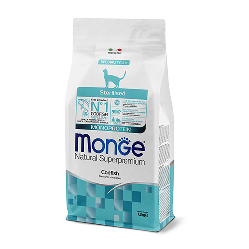 MONO CAT Sterilised CODFISH 1,5KG - с РИБА ТРЕСКА за КОТКИ