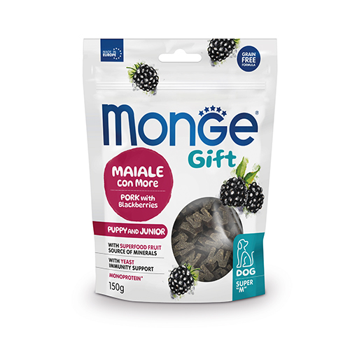 5724 GIFT DOG SUPER M Puppy 150g - със свинско и къпини