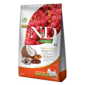 N&D DOG QUINOA SKIN&COAT HERRING ADULT MINI 0.800 KG