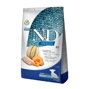 N&D DOG OCEAN COD, PUMPKIN & CANTAL. MELON PUPPY MINI 2,5 KG