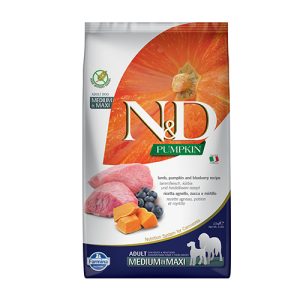 N&D DOG PUMPKIN ADULT MED/MAXI 2.5KG куче,агнешко и боровинки
