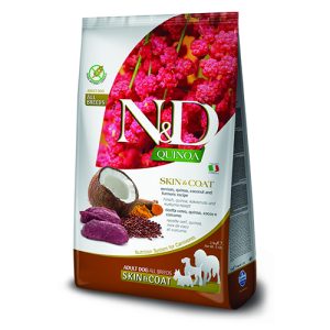 N&D DOG QUINOA SKIN & COAT VENISON, COC. AD MED & MAXI 7 KG С ЕЛЕНОВО МЕСО