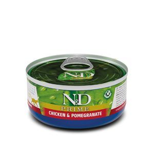 Консерва N&D CAT PRIME ADULT CHICKEN&POMEGRANATE -консервирана храна за котки над 1 г., с пилешко и нар 70gr