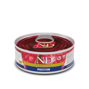 КонсерваN&D CAT QUINOA DIGESTION Adult – консервирана храна за котки над 1 г., за здрав стомах, с агнешко, киноа, копър и артишок