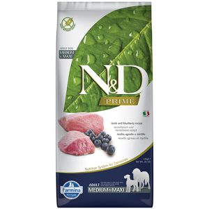 N&D PRIME DOG LAMB&BLUEB. ADULT MED& MAXI  12 KG
