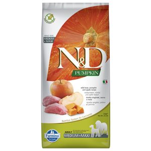 N&D DOG ADULT MED&MAXI PUMPKIN 12 KG куче,тиква с глиганско и ябълка