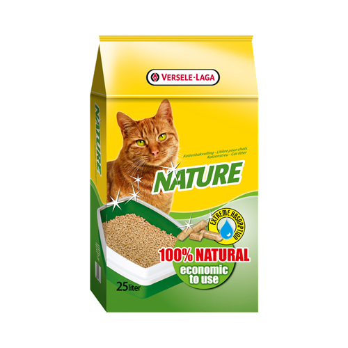 Nature 25 l -Натурална котешка тоалетна с гранули от дървени стърготини.