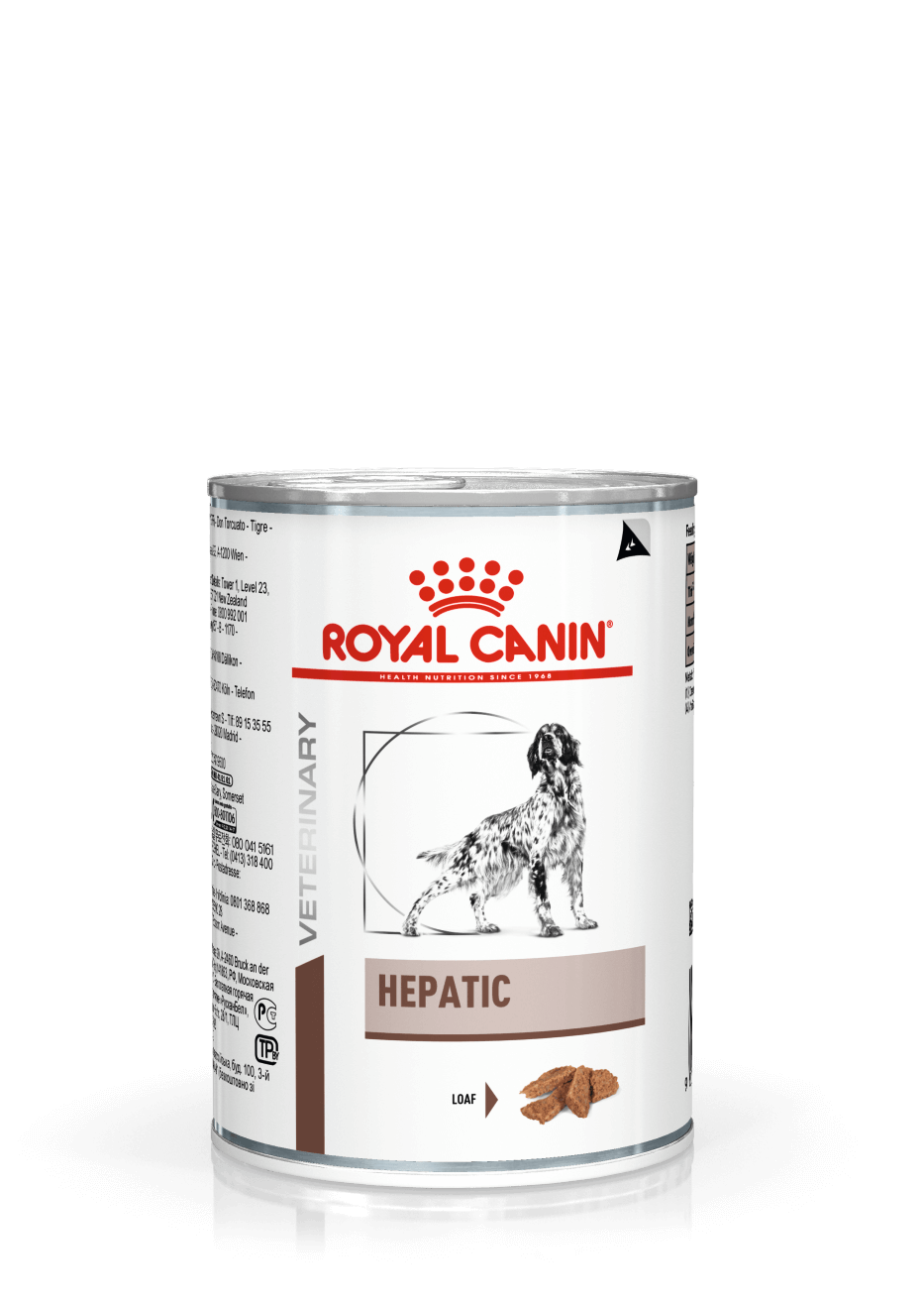 VHN GASTROINTESTINAL HEPATIC DOG LOAF CAN 410GR PACKSHOT Med. Res. Basic